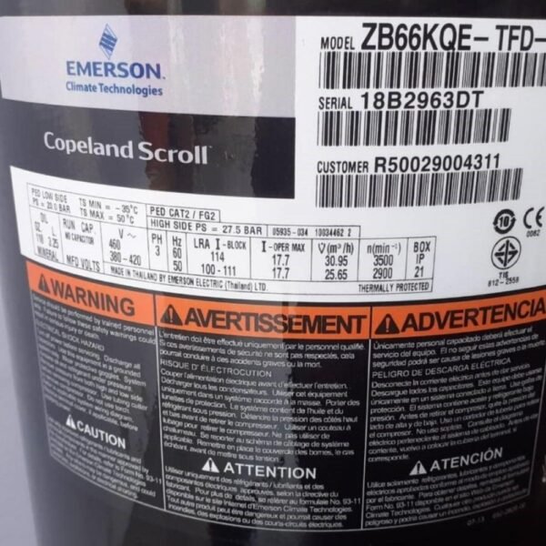 Kompresor Copeland ZB66KQE-TFD-551